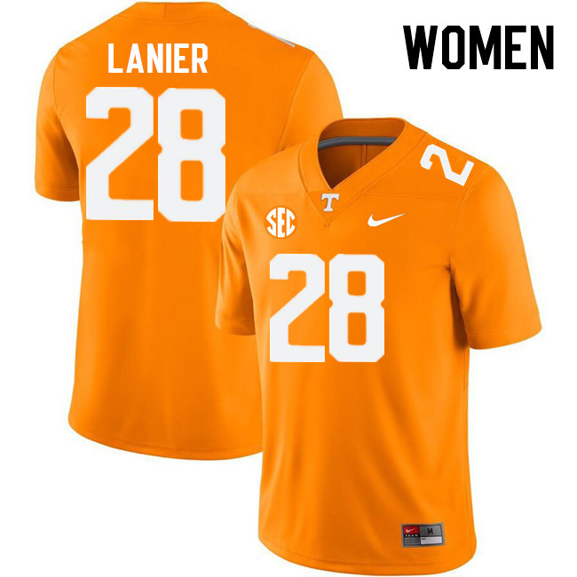 Women #28 Nigel Lanier Tennessee Volunteers College Football Jerseys Stitched Sale-Orange